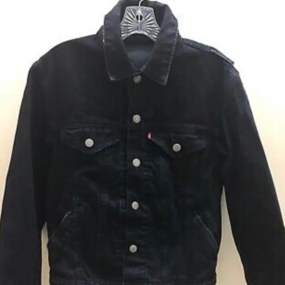 Levi's Women's Black Denim Trucker Rare XS Extra Small Jean Jacket Made in USA